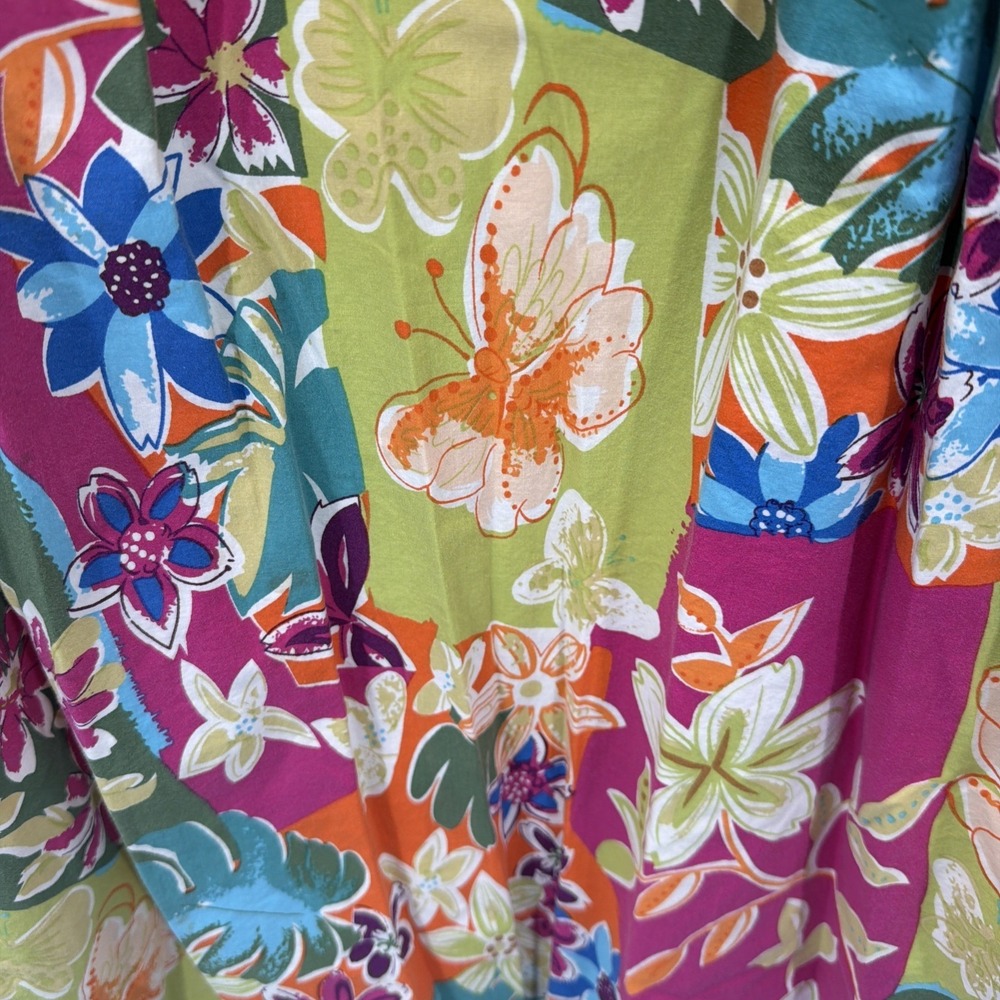 National Vtg Mumu Midi Dress Tropical Floral Women Plus 1X Grannycore Retro - Picture 4 of 7